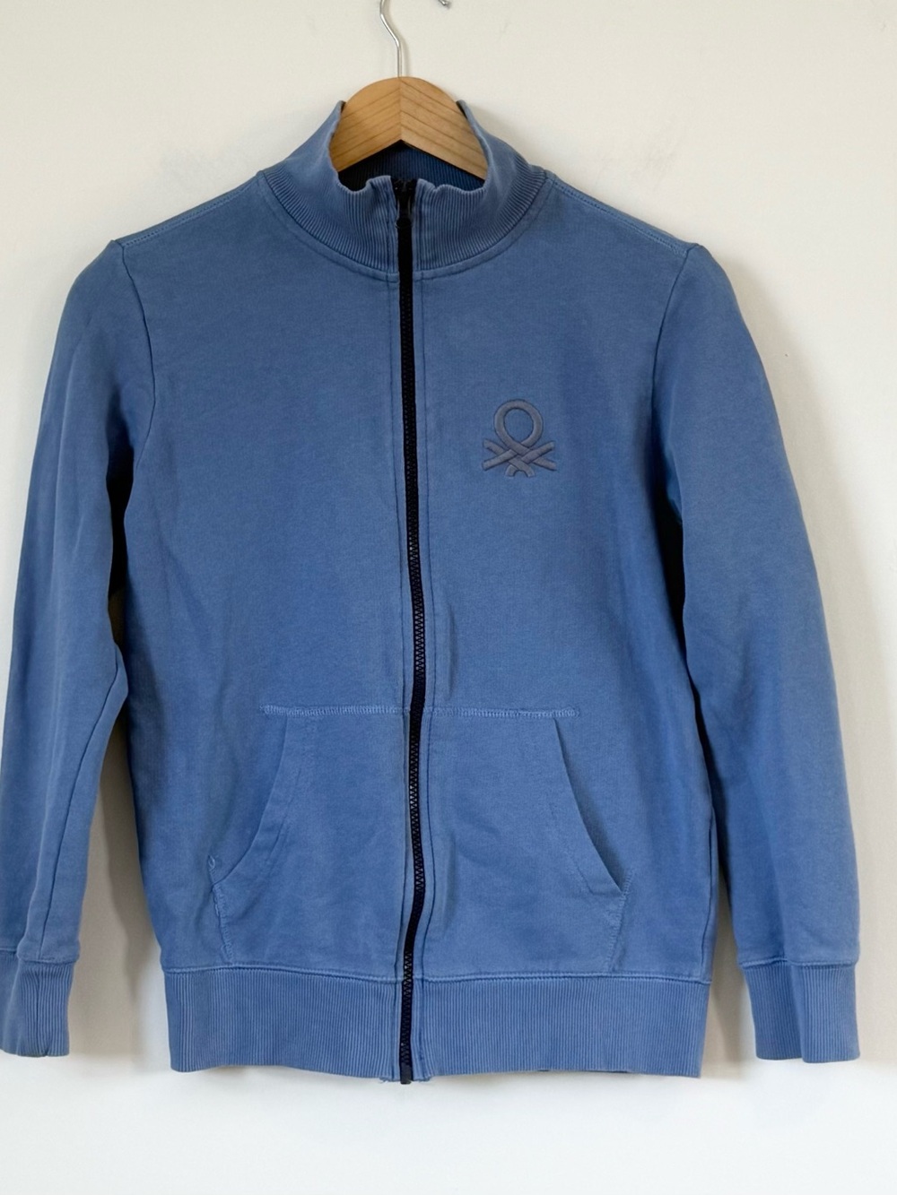 United Colors of Benetton Kids Blue Full-Zip Logo Sweatshirt - Size L